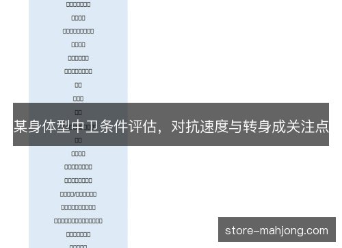 某身体型中卫条件评估，对抗速度与转身成关注点